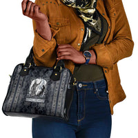 Khonsu Ancient Egyptian Shoulder Handbag with Dark Celtic Knot Pattern, Baboon Guardian Symbol, and Moon Healer Motif - Wonder Print Shop