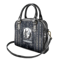 Khonsu Ancient Egyptian Shoulder Handbag with Dark Celtic Knot Pattern, Baboon Guardian Symbol, and Moon Healer Motif - Wonder Print Shop