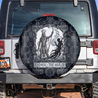 Khonsu Ancient Egyptian Spare Tire Cover with Dark Celtic Knot Pattern, Baboon Guardian Symbol, and Moon Healer Motif - Wonder Print Shop