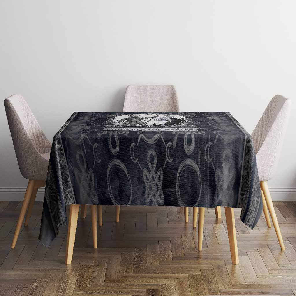 Khonsu Ancient Egyptian Tablecloth with Dark Celtic Knot Pattern, Baboon Guardian Symbol, and Moon Healer Motif - Wonder Print Shop