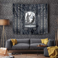 Khonsu Ancient Egyptian Tapestry with Dark Celtic Knot Pattern, Baboon Guardian Symbol, and Moon Healer Motif - Wonder Print Shop