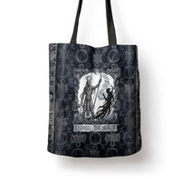 Khonsu Ancient Egyptian Tote Bag with Dark Celtic Knot Pattern, Baboon Guardian Symbol, and Moon Healer Motif - Wonder Print Shop
