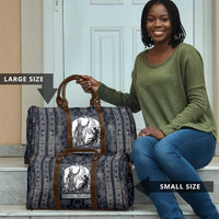 Khonsu Ancient Egyptian Travel Bag with Dark Celtic Knot Pattern, Baboon Guardian Symbol, and Moon Healer Motif - Wonder Print Shop