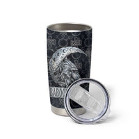 Khonsu Ancient Egyptian Tumbler Cup with Dark Celtic Knot Pattern, Baboon Guardian Symbol, and Moon Healer Motif - Wonder Print Shop