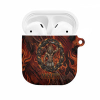 Maahes AirPods Case Ancient Egyptian Fiery Red Flame - Roaring Lion Head - Wonder Print Shop