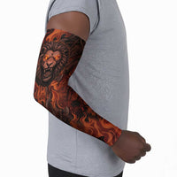 Maahes Arm Sleeves Ancient Egyptian Fiery Red Flame - Roaring Lion Head - Wonder Print Shop