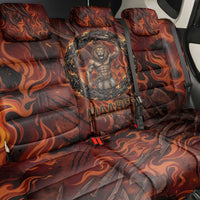 Maahes Back Car Seat Cover Ancient Egyptian Fiery Red Flame - Roaring Lion Head - Wonder Print Shop