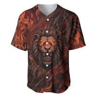 Maahes Baseball Jersey Ancient Egyptian Fiery Red Flame - Roaring Lion Head - Wonder Print Shop