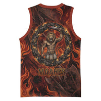 Maahes Basketball Jersey Ancient Egyptian Fiery Red Flame - Roaring Lion Head - Wonder Print Shop