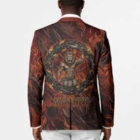 Maahes Blazer Ancient Egyptian Fiery Red Flame - Roaring Lion Head - Wonder Print Shop