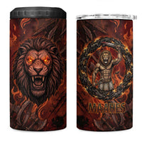 Maahes 4 in 1 Can Cooler Tumbler Ancient Egyptian Fiery Red Flame - Roaring Lion Head - Wonder Print Shop