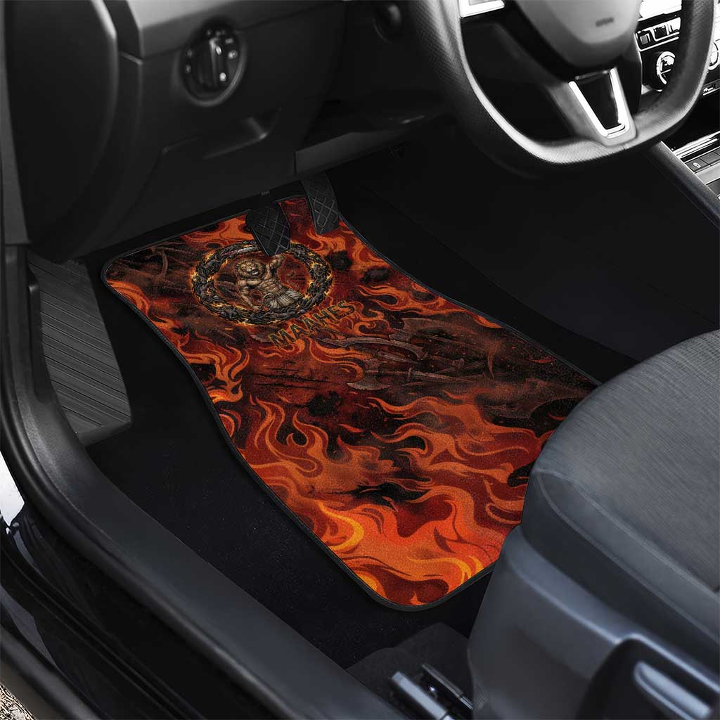 Maahes Car Mats Ancient Egyptian Fiery Red Flame - Roaring Lion Head - Wonder Print Shop