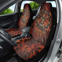 Maahes Car Seat Cover Ancient Egyptian Fiery Red Flame - Roaring Lion Head - Wonder Print Shop
