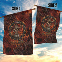 Maahes Garden Flag Ancient Egyptian Fiery Red Flame - Roaring Lion Head - Wonder Print Shop