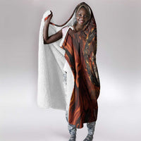 Maahes Hooded Blanket Ancient Egyptian Fiery Red Flame - Roaring Lion Head - Wonder Print Shop