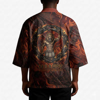 Maahes Kimono Ancient Egyptian Fiery Red Flame - Roaring Lion Head - Wonder Print Shop