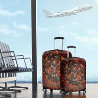 Maahes Luggage Cover Ancient Egyptian Fiery Red Flame - Roaring Lion Head - Wonder Print Shop