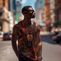 Maahes Men Tank Top Ancient Egyptian Fiery Red Flame - Roaring Lion Head - Wonder Print Shop