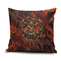 Maahes Pillow Cover Ancient Egyptian Fiery Red Flame - Roaring Lion Head - Wonder Print Shop