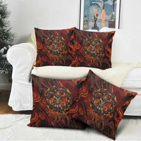 Maahes Pillow Cover Ancient Egyptian Fiery Red Flame - Roaring Lion Head - Wonder Print Shop