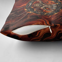 Maahes Pillow Cover Ancient Egyptian Fiery Red Flame - Roaring Lion Head - Wonder Print Shop