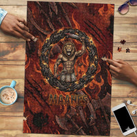Maahes Puzzle Ancient Egyptian Fiery Red Flame - Roaring Lion Head - Wonder Print Shop