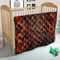 Maahes Quilt Ancient Egyptian Fiery Red Flame - Roaring Lion Head - Wonder Print Shop