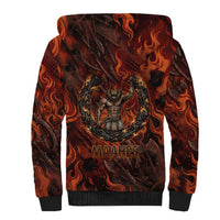 Maahes Sherpa Hoodie Ancient Egyptian Fiery Red Flame - Roaring Lion Head - Wonder Print Shop