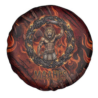 Maahes Spare Tire Cover Ancient Egyptian Fiery Red Flame - Roaring Lion Head - Wonder Print Shop