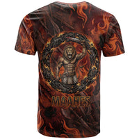 Maahes T shirt Ancient Egyptian Fiery Red Flame - Roaring Lion Head - Wonder Print Shop