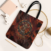 Maahes Tote Bag Ancient Egyptian Fiery Red Flame - Roaring Lion Head - Wonder Print Shop