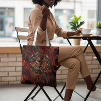 Maahes Tote Bag Ancient Egyptian Fiery Red Flame - Roaring Lion Head - Wonder Print Shop