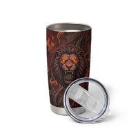 Maahes Tumbler Cup Ancient Egyptian Fiery Red Flame - Roaring Lion Head - Wonder Print Shop