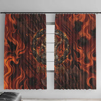 Maahes Window Curtain Ancient Egyptian Fiery Red Flame - Roaring Lion Head - Wonder Print Shop