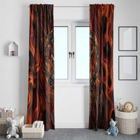 Maahes Window Curtain Ancient Egyptian Fiery Red Flame - Roaring Lion Head - Wonder Print Shop