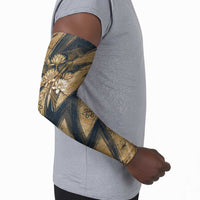 Maahes Ancient Egyptian Arm Sleeves Geometric Pattern Winged Lion Deity, and Sacred Lotus Motif - Wonder Print Shop