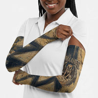 Maahes Ancient Egyptian Arm Sleeves Geometric Pattern Winged Lion Deity, and Sacred Lotus Motif - Wonder Print Shop