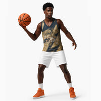 Maahes Ancient Egyptian Basketball Jersey Geometric Pattern Winged Lion Deity, and Sacred Lotus Motif - Wonder Print Shop