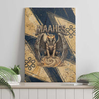 Maahes Ancient Egyptian Canvas Wall Art Geometric Pattern Winged Lion Deity, and Sacred Lotus Motif - Wonder Print Shop