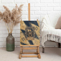 Maahes Ancient Egyptian Canvas Wall Art Geometric Pattern Winged Lion Deity, and Sacred Lotus Motif - Wonder Print Shop