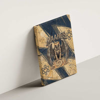 Maahes Ancient Egyptian Canvas Wall Art Geometric Pattern Winged Lion Deity, and Sacred Lotus Motif - Wonder Print Shop