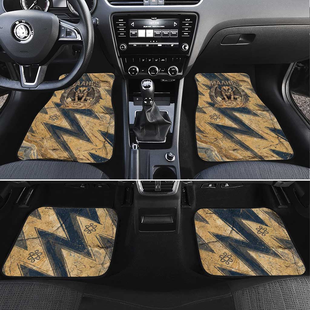 Maahes Ancient Egyptian Car Mats Geometric Pattern Winged Lion Deity, and Sacred Lotus Motif - Wonder Print Shop