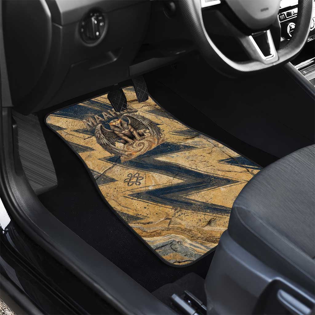 Maahes Ancient Egyptian Car Mats Geometric Pattern Winged Lion Deity, and Sacred Lotus Motif - Wonder Print Shop