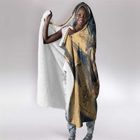 Maahes Ancient Egyptian Hooded Blanket Geometric Pattern Winged Lion Deity, and Sacred Lotus Motif - Wonder Print Shop