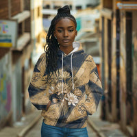 Maahes Ancient Egyptian Hoodie Geometric Pattern Winged Lion Deity, and Sacred Lotus Motif - Wonder Print Shop