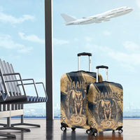 Maahes Ancient Egyptian Luggage Cover Geometric Pattern Winged Lion Deity, and Sacred Lotus Motif - Wonder Print Shop