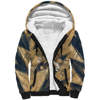 Maahes Ancient Egyptian Sherpa Hoodie Geometric Pattern Winged Lion Deity, and Sacred Lotus Motif - Wonder Print Shop