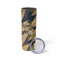 Maahes Ancient Egyptian Skinny Tumbler Geometric Pattern Winged Lion Deity, and Sacred Lotus Motif - Wonder Print Shop