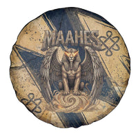 Maahes Ancient Egyptian Spare Tire Cover Geometric Pattern Winged Lion Deity, and Sacred Lotus Motif - Wonder Print Shop