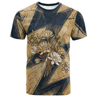 Maahes Ancient Egyptian T shirt Geometric Pattern Winged Lion Deity, and Sacred Lotus Motif - Wonder Print Shop
